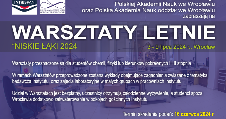 Letnie Warsztaty Naukowe "Niskie Łąki 2024"